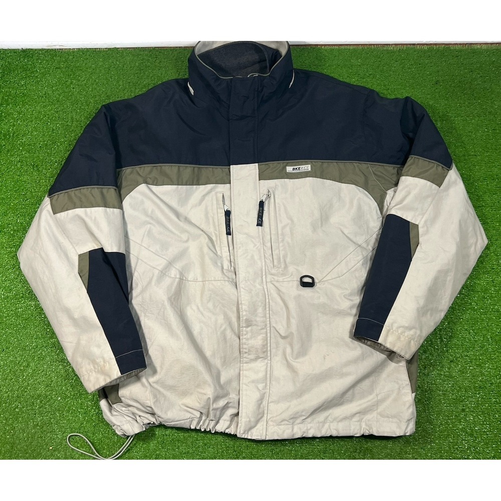 Y2K‎ Buckle Ski Jacket XL 2 In 1 Removable Fleece Vintage BKE ICE Coat Olive Tan